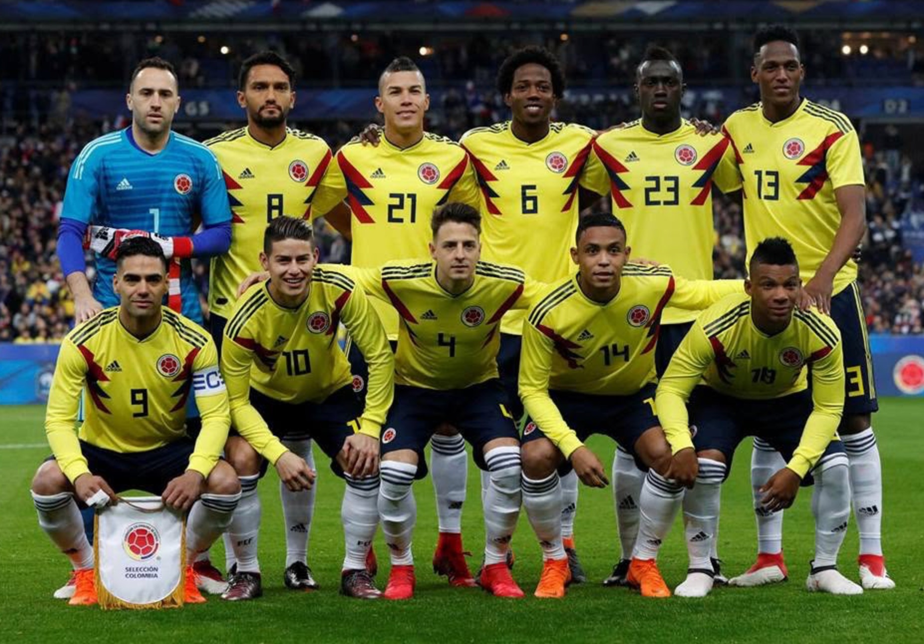 Formación titular de la Selección Colombia antes de un partido