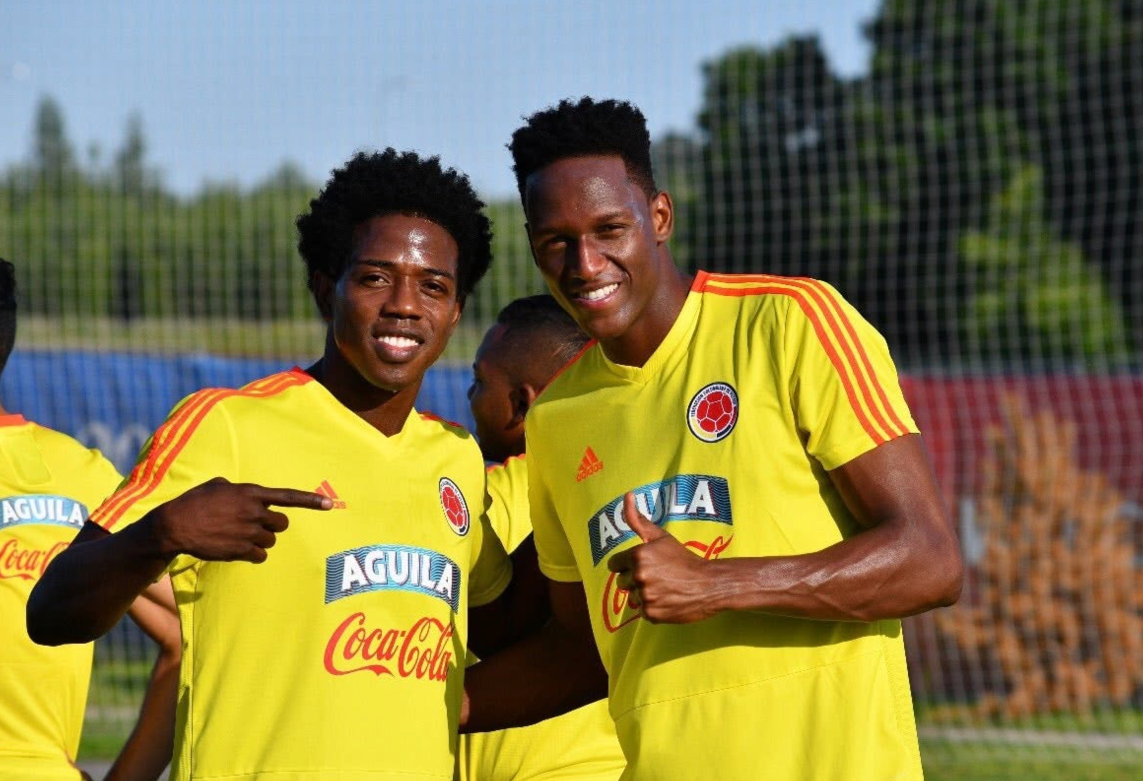 Carlos Sánchez junto a Yerry Mina en la Selección Colombia